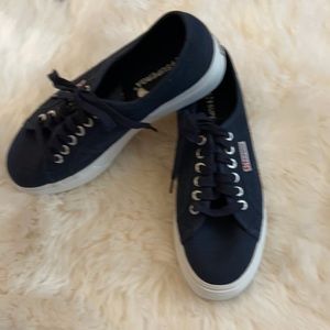Brand new superga platform navy sneakers- 39.5